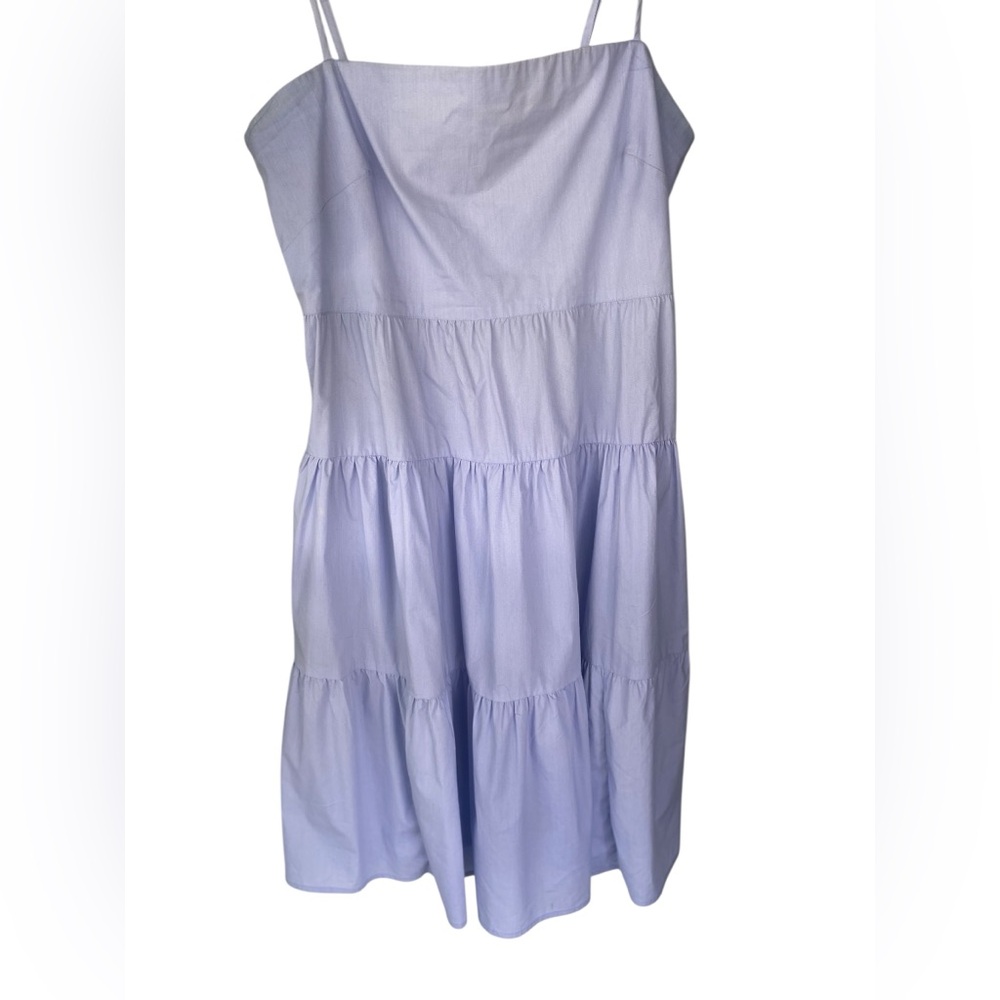 Gap Women’s 66% Cotton Lt Blu Spaghetti Straps Tiered Sun Dress Sundress 8 Midi